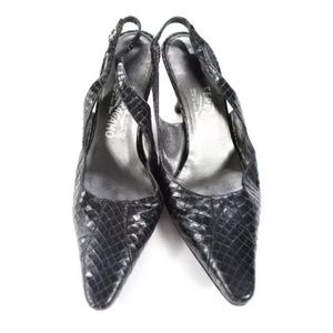 Salvatore Ferragamo Shoes - SALVATORE FERRAGAMO BLACK SNAKESKIN SIZE 7.5 Salvatore Ferragamo Shoes - SALVATORE FERRAGAMO BLACK SNAKESKIN SIZE 7.5
